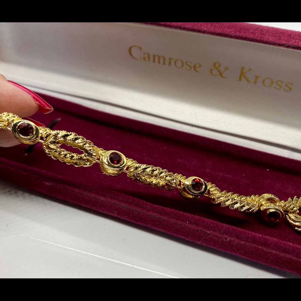 Jacqueline Kennedy Collection Ruby Red CZ Bracelet - Picture 3 of 3
